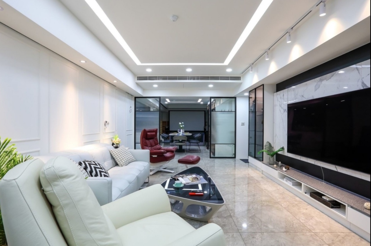 未來感;科技感;鍍鈦金屬;不鏽鋼;水泥塗料;石材