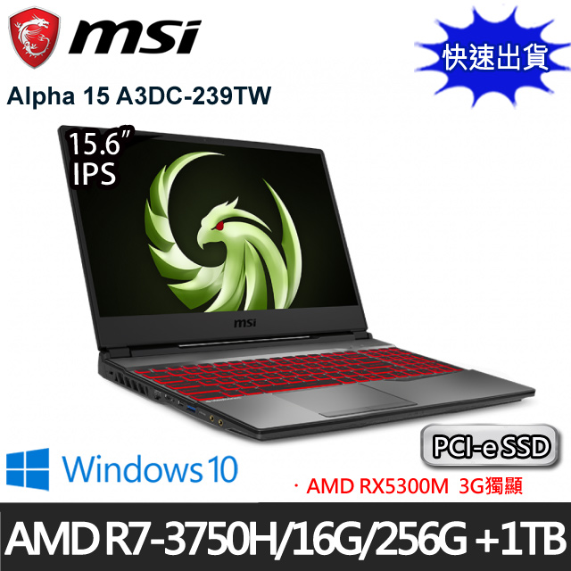 處理器：AMD Ryzen 7 3750H 四核心記憶體：16GB (8G*2) DDR4-2400硬碟：256G PCIe SSD + 1TB 7200轉 HDD顯示卡：AMD Radeon RX5