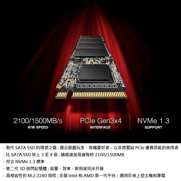 威剛 固態硬碟 【ASX6000PNP-256G】 SX6000 PRO M.2 2280 256GB 新風尚潮流