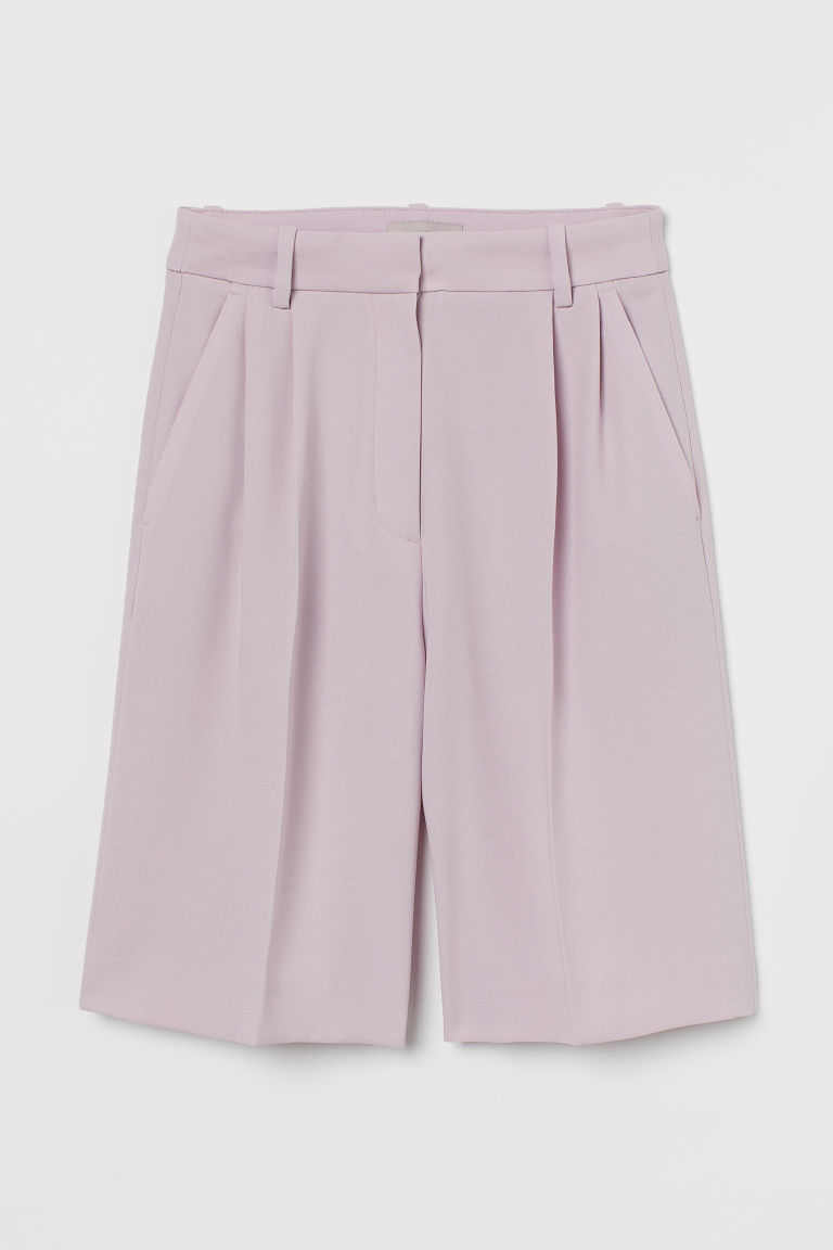 H & M - 修身百慕達短褲 - 紫色