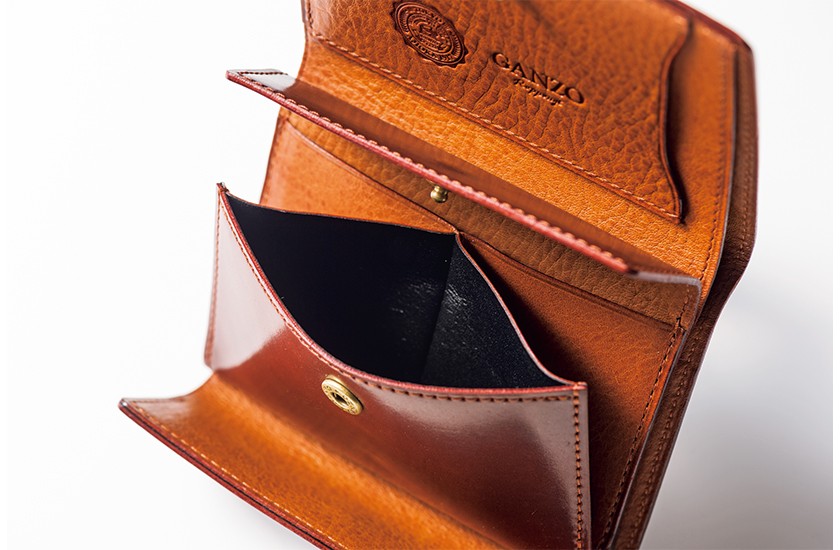 GANZO 六本木店限定クロスマチ三つ折り財布 No4(ワイン)