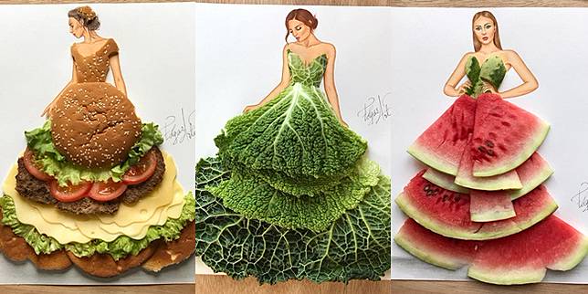 Lebih Jago Dari Desainer Sketsa Baju 3d Ini Dibuat Dari Makanan