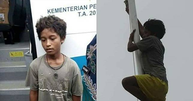 Tak seberuntung Joni, bocah pemanjat tiang bendera ini putus sekolah