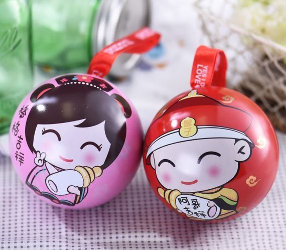 娃娃屋樂園~阿哥/格格鐵球+3顆金莎組 10組800元/婚禮小物/情人節花束/喜糖籃/求婚花束