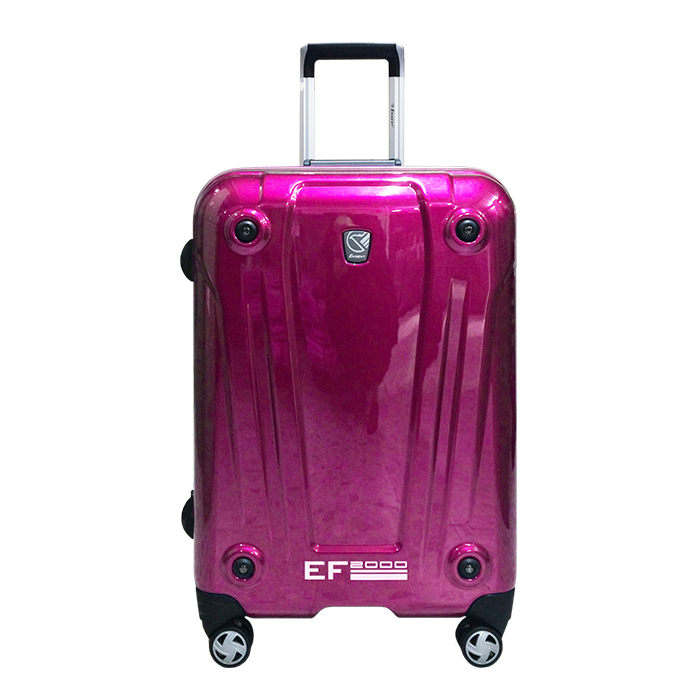 EMINENTEMINENT萬國】超輕鋁框亮面PC飛機輪旅行箱24吋-晴紫紅