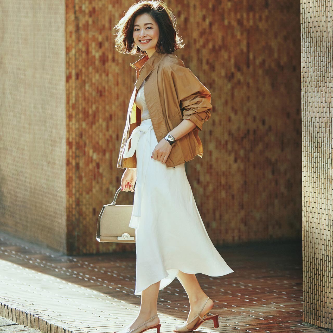 きれいめ派エディター三尋木奈保の 最旬ベージュコーデの作り方