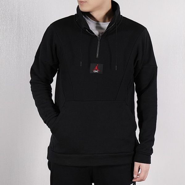 NIKE AS FLIGHT LOOP 1/4 ZIP 男款黑色半開襟大學T-NO.AV2293010