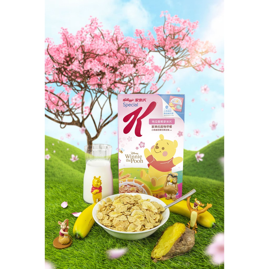 家樂氏穀物早餐 小熊維尼櫻花限定版-450g 買3包送迪士尼贈品