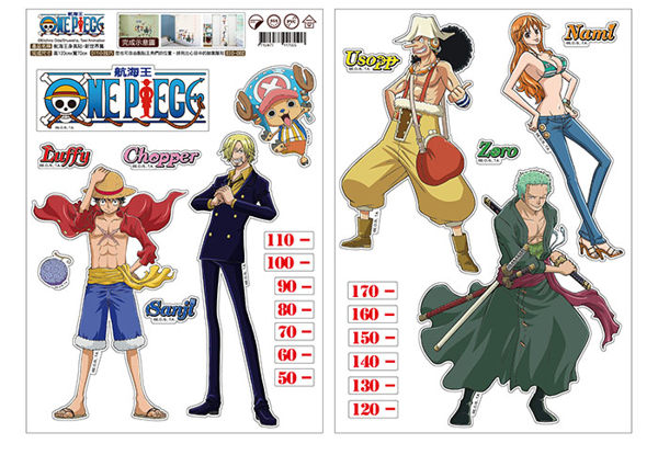 【收藏天地】卡通授權＊航海王身高壁貼-新世界篇
