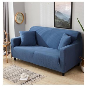 【三房兩廳】加厚防貓抓彈力沙發套2人座藏青色