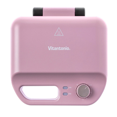 【內附兩種烤盤及食譜】日本Vitantonio VWH-50PL 多功能計時鬆餅機 絳紫色 SUPER SALE