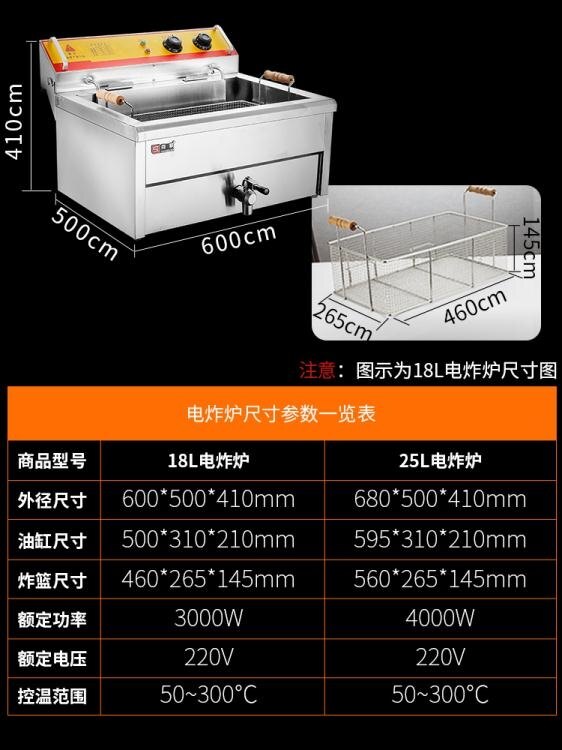 18L電炸鍋 單缸 大容量雞排電炸爐油條機薯條薯塔機油炸機