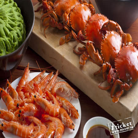 ※蟹蟳類、生魚片，大蝦、花枝、蛤蜊、淡菜、章魚、風螺、扇貝、海膽，依產季不定期更換食材※完整規劃的九大主題餐區、寬敞舒適的用餐空間※仿舊金山街區的噹噹車定時提供甜點服務