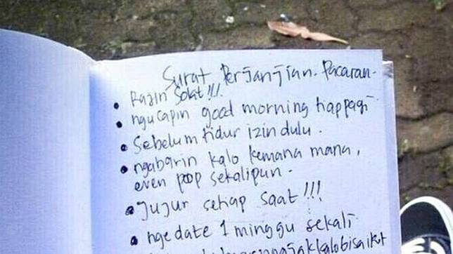 Usai Surat Jadian Kini Ada Surat Perjanjian Pacaran