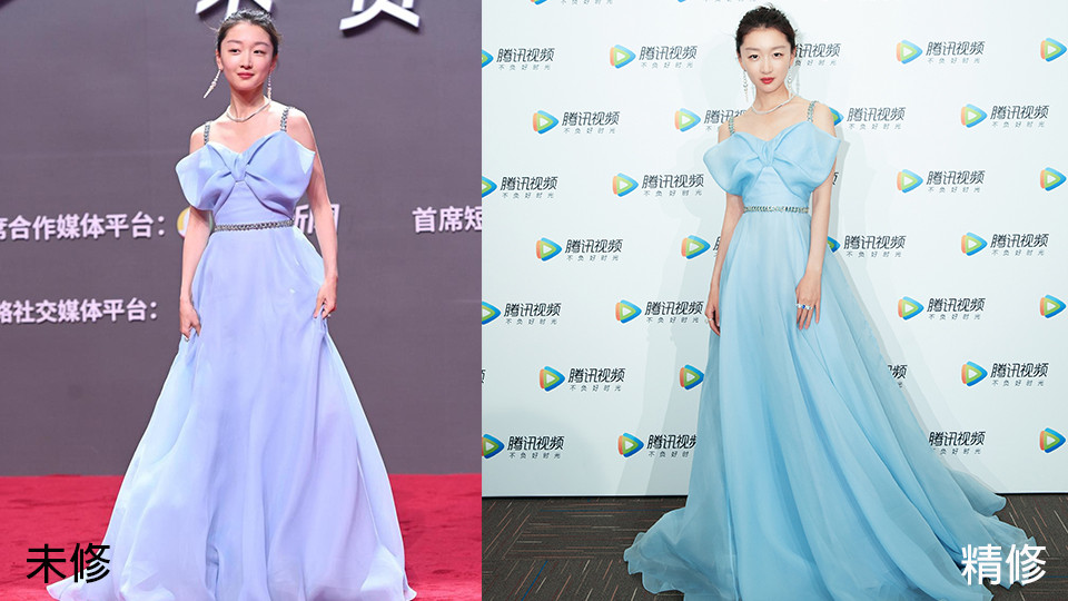 女星紅毯造型未修vs精修4：周冬雨