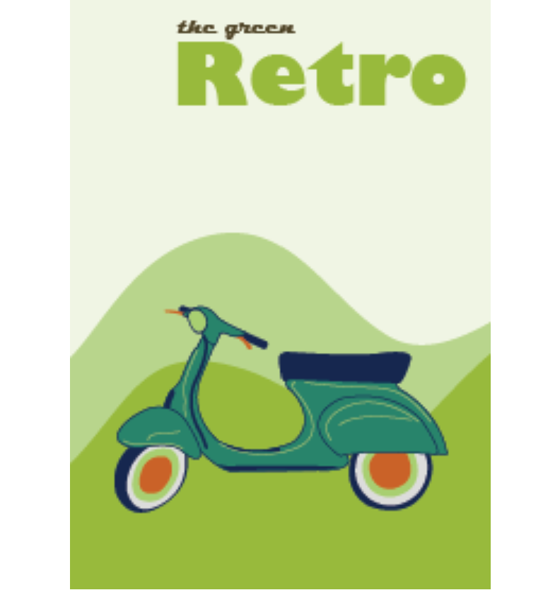 The Green Retro Scooter Vintage