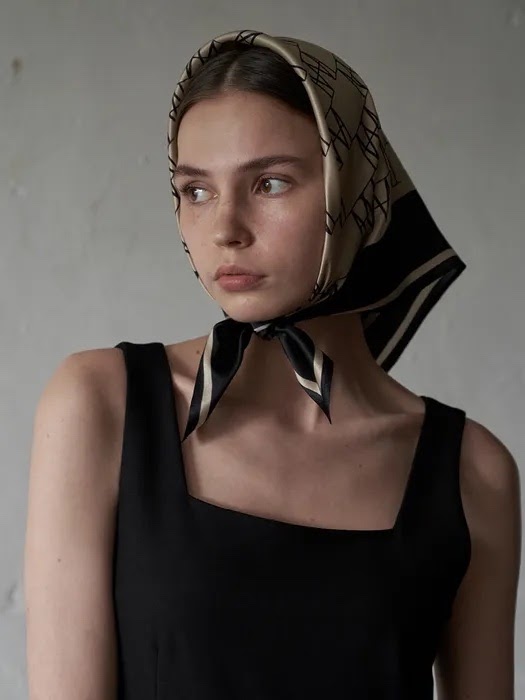 fromwhere Monogram Silk Scarf