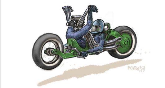 Ilustrasi Motor Modifikasi Gokil Ala Christian Pearce, Anak Motor Wajib Liat Nih! Blaaar!