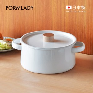 日本FORMLADY 小泉誠 kaico日製雙耳琺瑯湯鍋附蓋-2.6L
