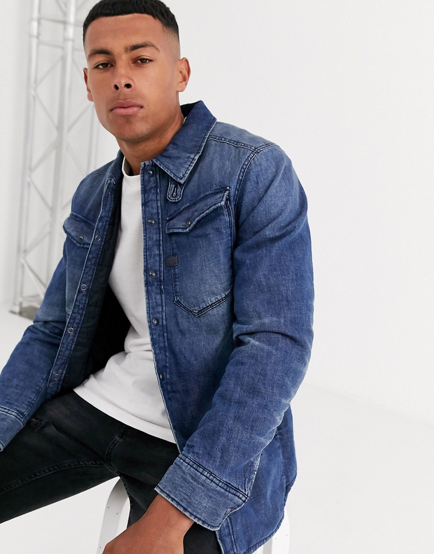 Overshirt by G-Star For your daytime thing Spread collar Zip fastening Chest pocket Regular fit Just