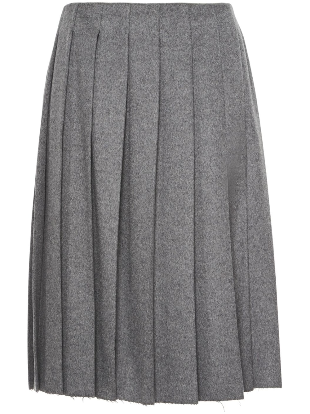 Miu Miu - Velour pleated midi skirt - women - Cashmere/Virgin Wool - 38 - Grey