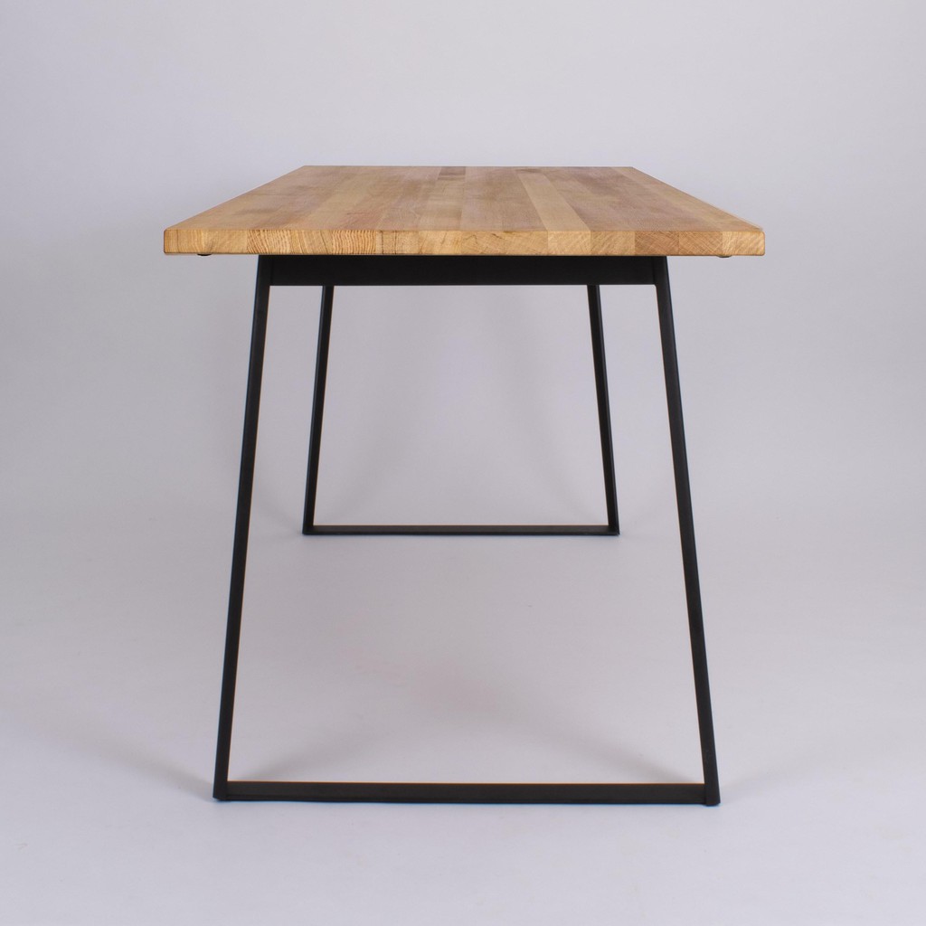 北美鐵杉 梯形造型 簡單原木桌 Simply Wood Table 質感黑桌腳 原木哲學 feelosophy