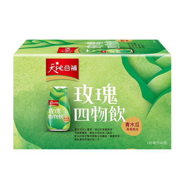 劑型：即飲/即食容量/規格: (120毫升/瓶)*6瓶保存期限: 730天貨源: 公司貨產地: 台灣商品資訊: 商品名稱: 佳格天地合補青木瓜四物飲6入 【康是美】商品規格: (120毫升/瓶)*6瓶