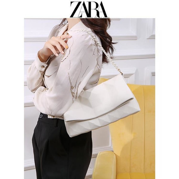 【側背包·柒柒】ZARA官網正品幾何折疊亞克力鍊條腋下小包包女單肩斜跨包