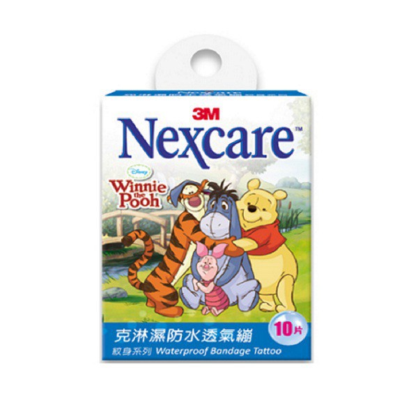 10片(2.6 x 5.7公分)品名：3M Nexcare 克淋濕防水透氣繃 紋身系列怪獸大學 10 片包許可證核准字號：衛署醫器輸壹字第017464號藥商名稱：台灣明尼蘇達礦業製造股份有限公司製造廠