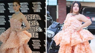 太有才！泰國女版「低成本 Cosplay」網路爆紅 整袋蝦餅穿上身模仿女星紅毯照！