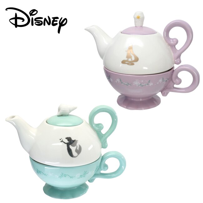 【日本正版】迪士尼公主 杯壺組 附濾網 茶具組 濾茶壺 茶壺 陶瓷茶壺 小美人魚 長髮公主 Disney
