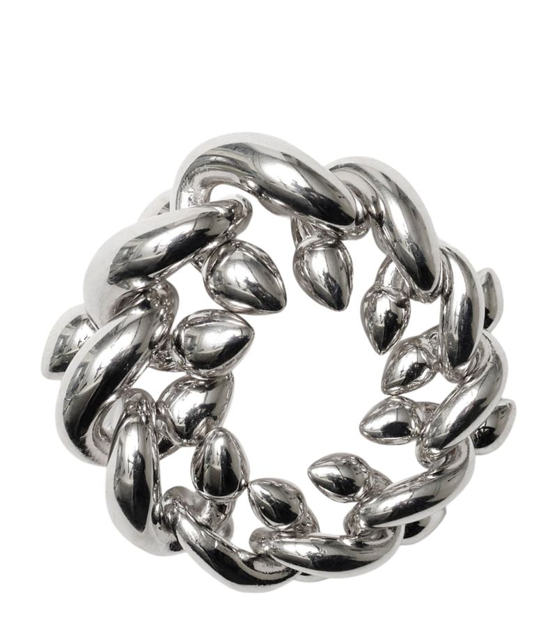 Burberry Sterling Silver Spear Chain Ring