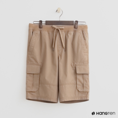 Hang Ten - 男裝 - 綁帶造型口袋棉質短褲-咖啡