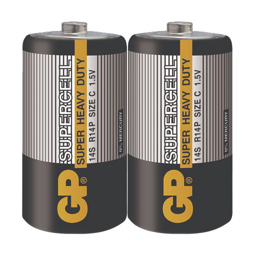 GP超霸 2號超級碳鋅電池(C) 2入 黑色