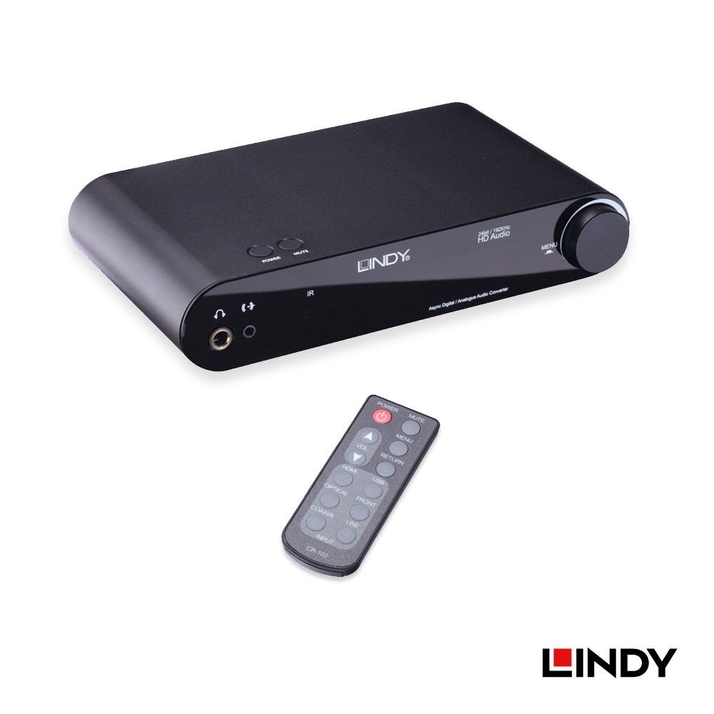 驅動程式 CD，以利安裝USB 音訊、使用者說明書．DAC 晶片：Burr-Brown PCM4101．訊號擴大晶片：TI TPA6120A2．數位輸入端：USB2.0，HDMI v1.4，光纖音訊 