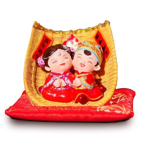 雙雙對對，好事成雙甜蜜相偎，永結好姻緣祝福全天下的情人都能幸福久久攜手半一生這系列的主軸就是結婚，囍事臨門經典的古代新郎、新娘造型恭喜完成終身大事的新人，祝福新人百年好合商品規格：商品尺寸：8*8*4
