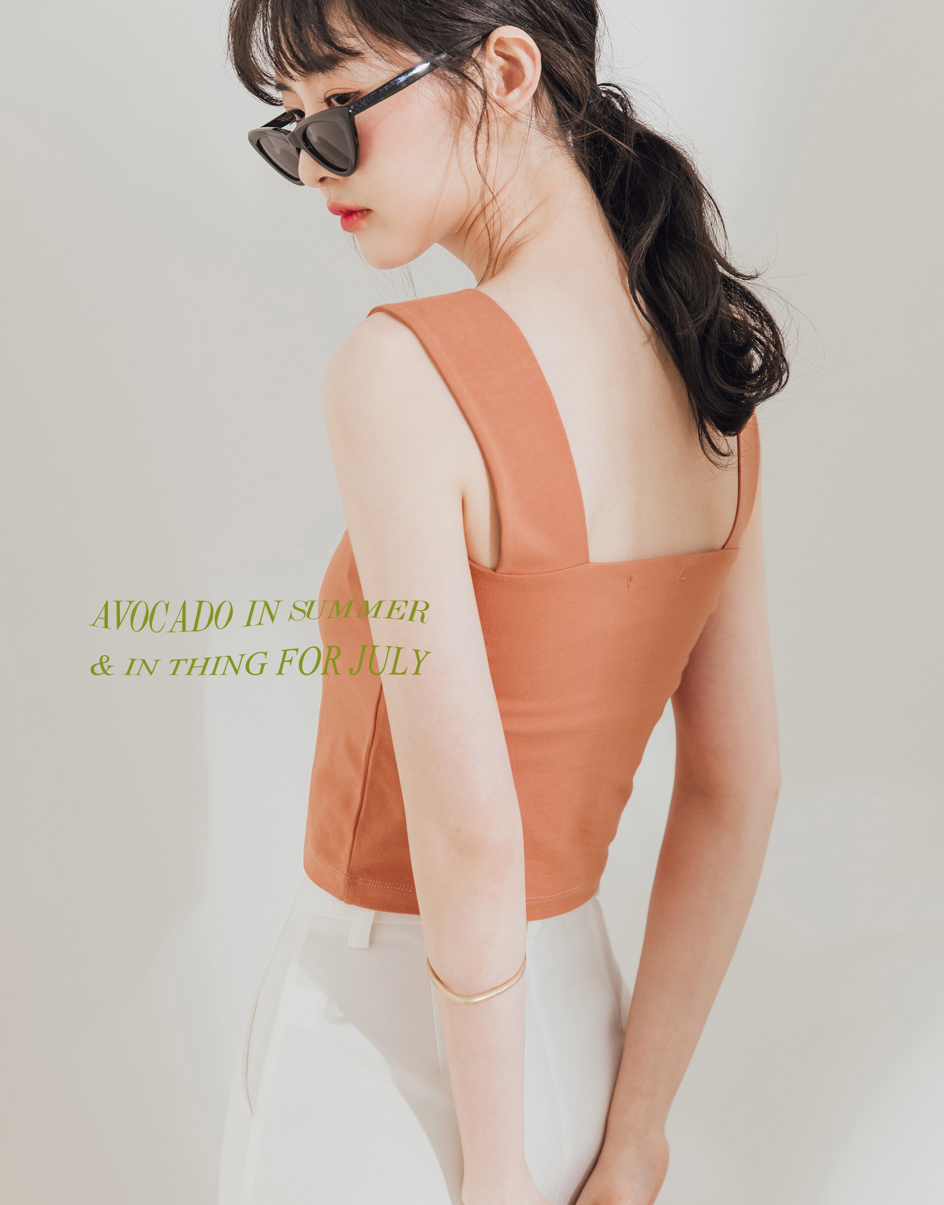 PAZZO+知性方領寬肩帶上衣