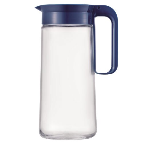 樂扣 簡約濾網玻璃冷水壺-藍(1.3L)【愛買】