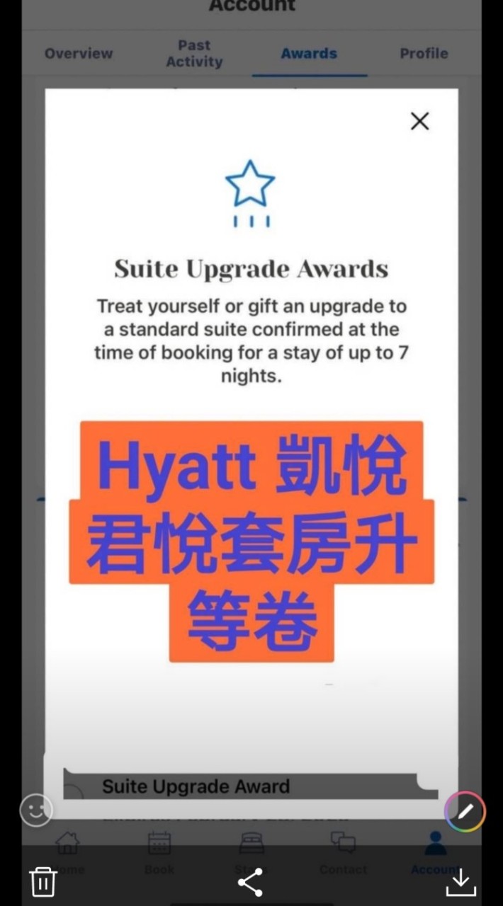 Hyatt 凱悅君悅套房升等劵