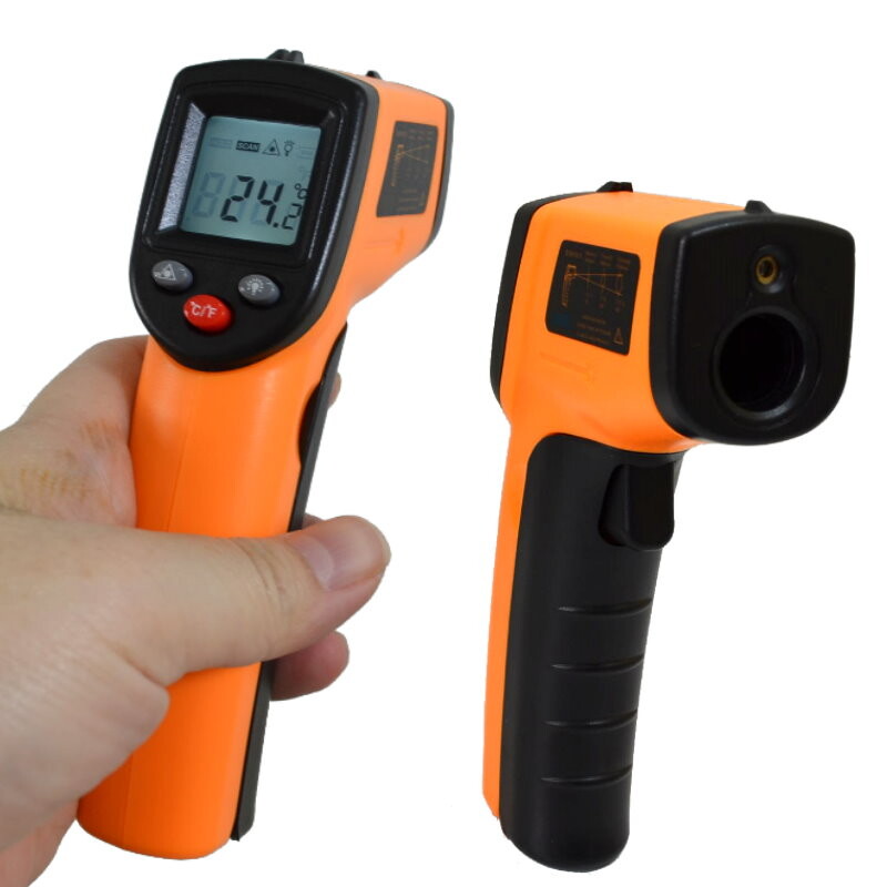 尺寸140 x 65 x40 mm 5% 材質塑料+電子零件 測溫範圍-50~330(-58~626) 精確度1.5% or 1.5 物距比12:1 發射率0.95預設 分辨率0.1/ 反應時間500