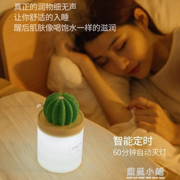 仙人掌USB加濕器迷你便攜式家用靜音孕婦嬰兒禮物房間臥室家用空氣補水大噴霧QM 藍嵐小鋪