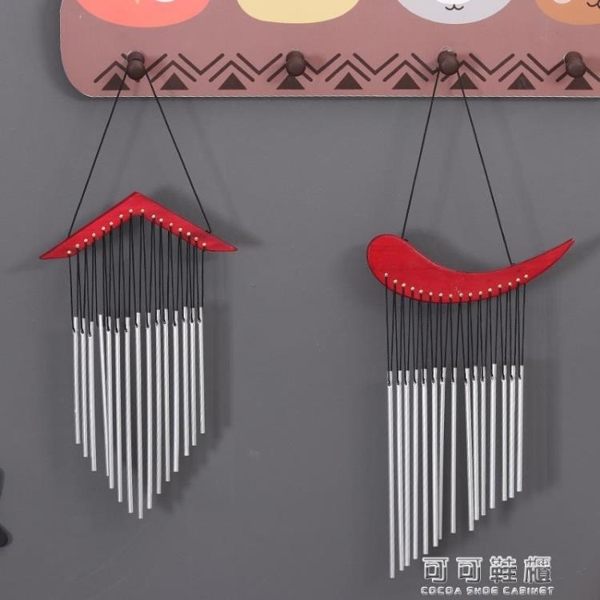 實木金屬管音樂風鈴掛飾門飾創意生日禮物兒童女生臥室陽台掛件 可可鞋櫃