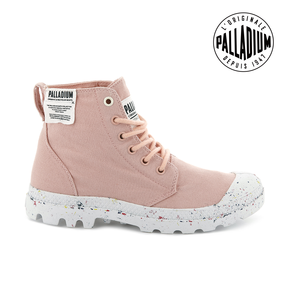 PALLADIUM PAMPA HI ORGANIC有機軍靴-女-蜜桃粉