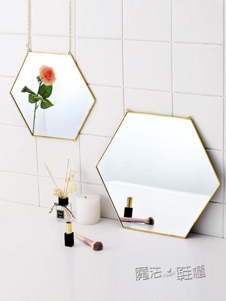 洗漱臺圓鏡子北歐壁掛臥室衛生間浴室廁所掛墻式梳妝臺貼墻化妝鏡 ATF 魔法鞋櫃
