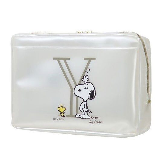 〔小禮堂〕史努比 旅行盥洗包五件組《黑白.側坐》空瓶.空罐.防水化妝包 4548387-19118