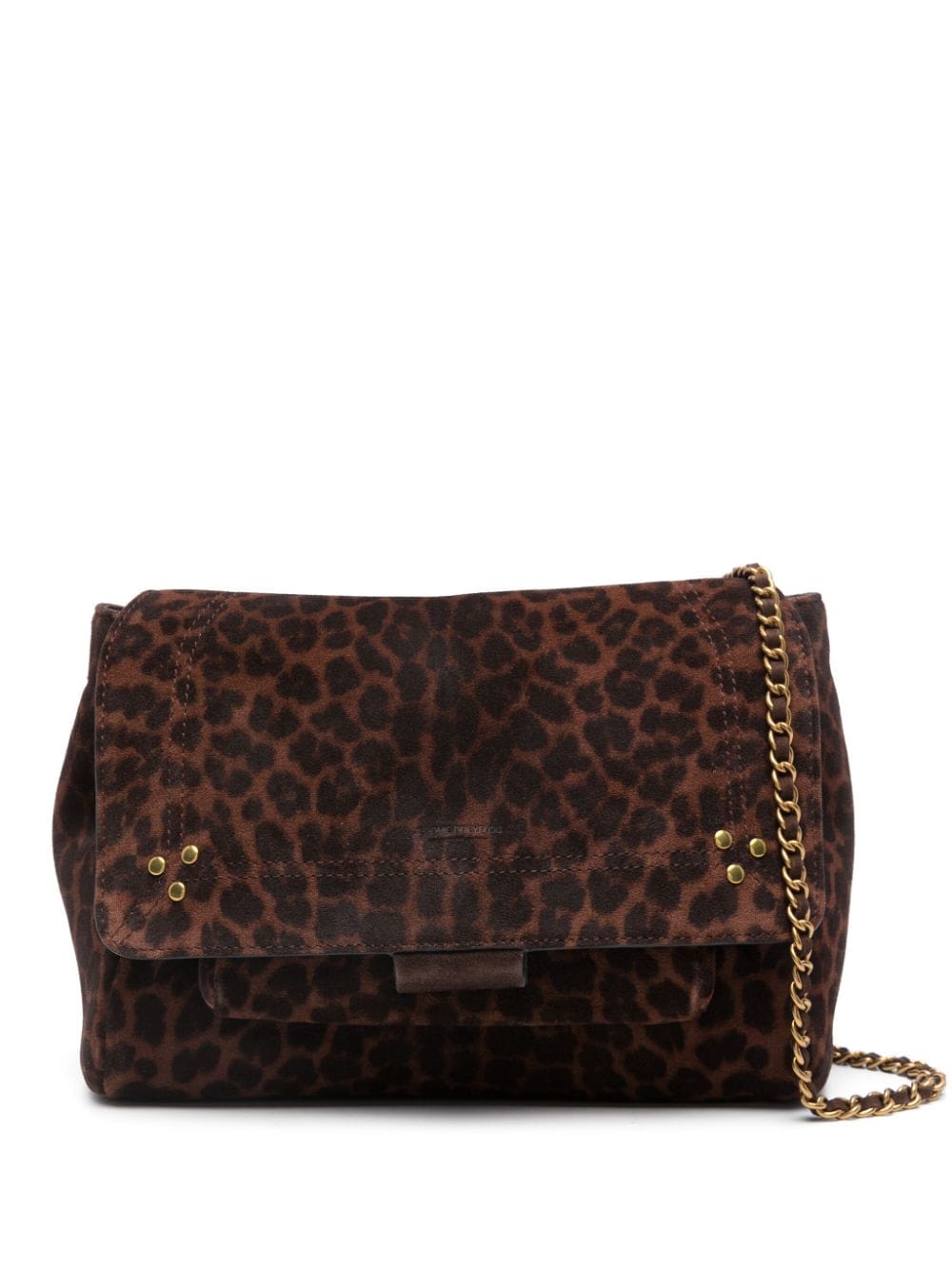 Jérôme Dreyfuss - leopart-print suede shoulder bag - women - Calf Leather/Cotton/Goat Skin - One Size - Brown