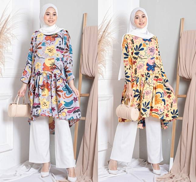 7 Tunik Dress Untuk Orang Gemuk Dan Berhijab Harga Di Bawah Rp140 Ribu Womantalk Com Line Today