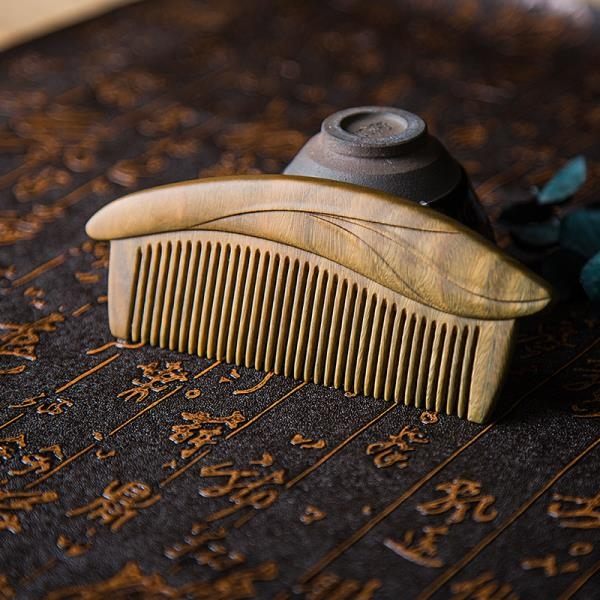 全館83折 周廣勝梳子木梳檀香木天然防靜電梳子女便攜木梳家用刻字畢業禮物