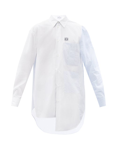 Loewe - Look to Loewe's white and blue oversized shirt for a deconstructed take on classic shirting.