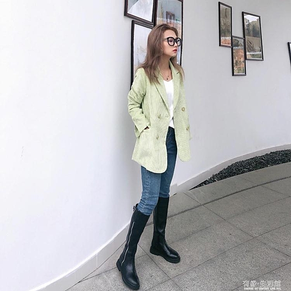 平底不過膝高筒軍靴長筒皮靴女網紅瘦瘦靴秋冬新款直筒騎士靴